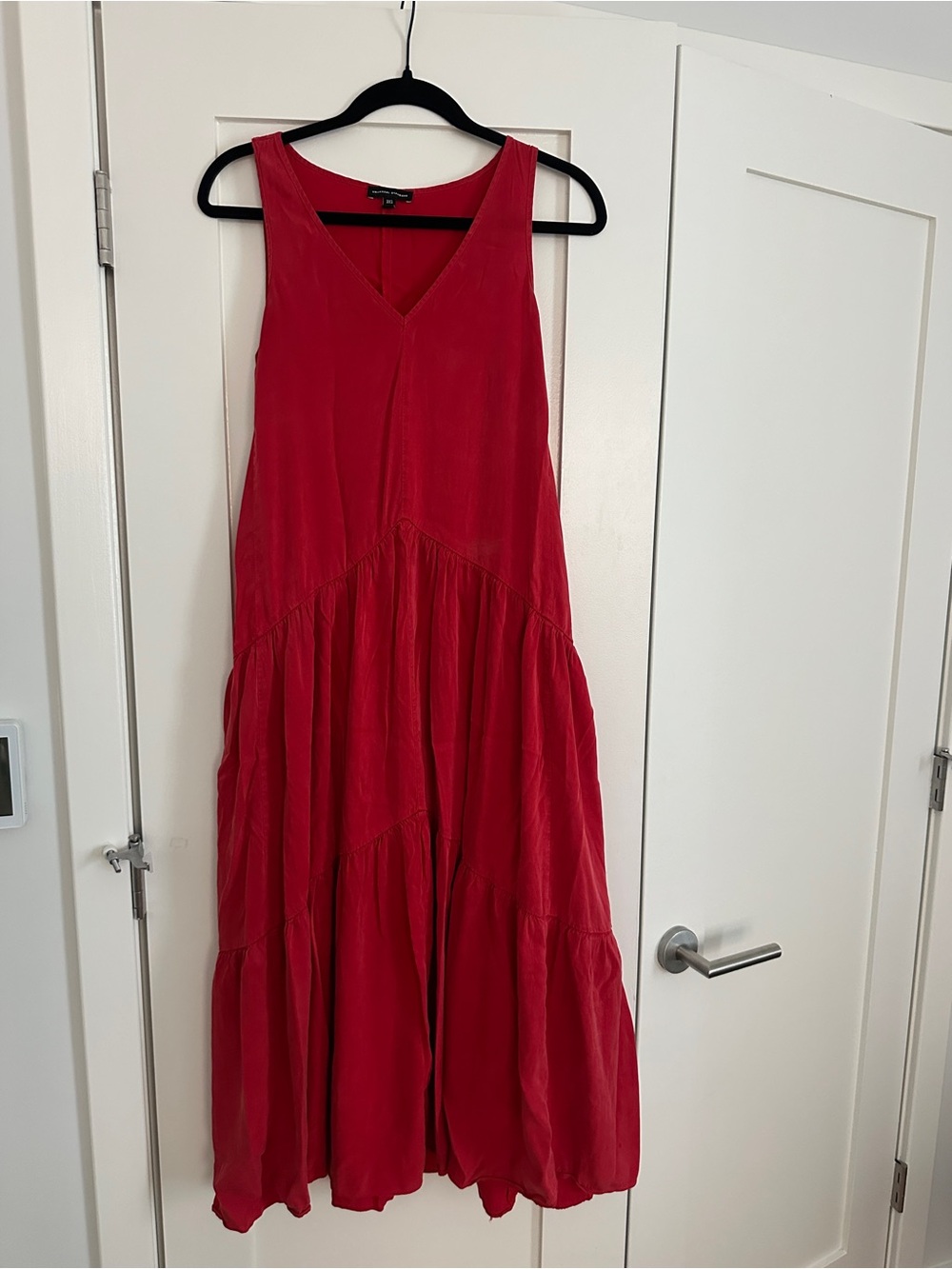 Universal Standard Red V-Neck Tiered Maxi Dress